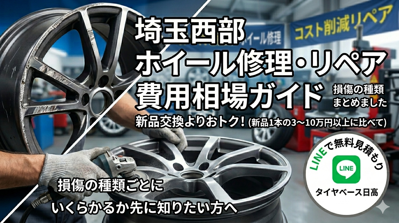 ホイールリペア費用は「損傷の種類」と「ホイールの仕様」で決まる ホイールリペア費用は「損傷の種類」と「ホイールの仕様」で決まる