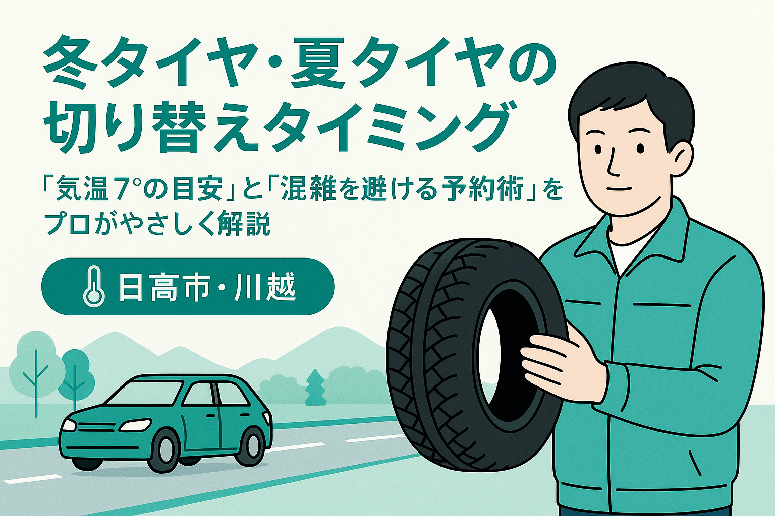 冬タイヤ・夏タイヤの切り替えタイミング:気温・混雑・地域別ガイド【日高市・川越】 冬タイヤ・夏タイヤの切り替えタイミング:気温・混雑・地域別ガイド【日高市・川越】